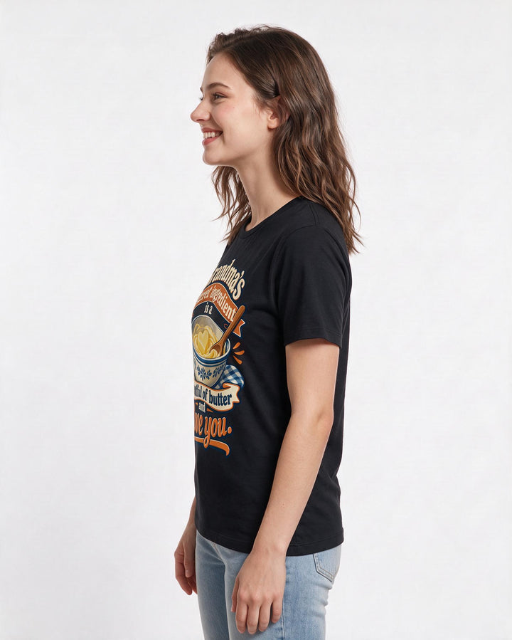 Grandparent Black T-Shirt for Women – Everyday Expression Graphic Tee product image 2
