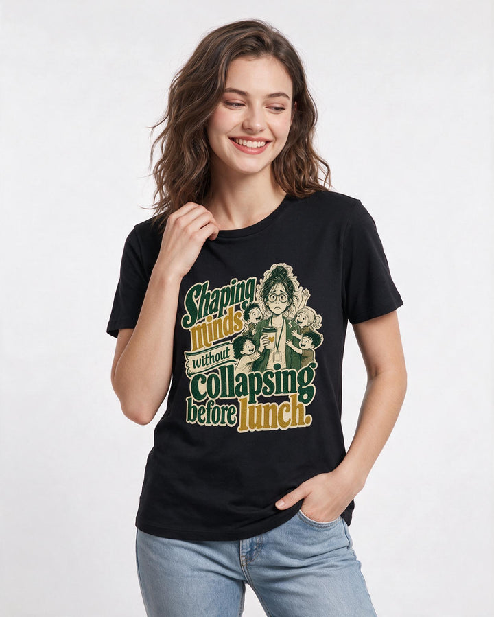 Teacher Black T-Shirt for Women – Everyday Expression Graphic Tee product image 1