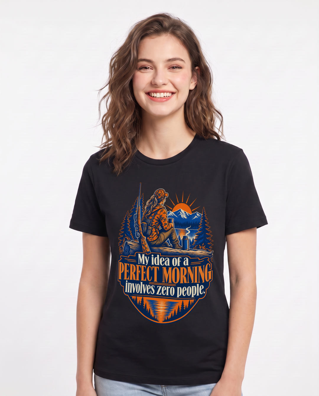 Hunting Black T-Shirt for Women – Everyday Expression Graphic Tee product image 3