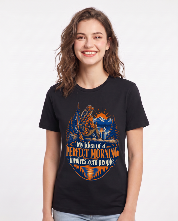 Hunting Black T-Shirt for Women – Everyday Expression Graphic Tee product image 3