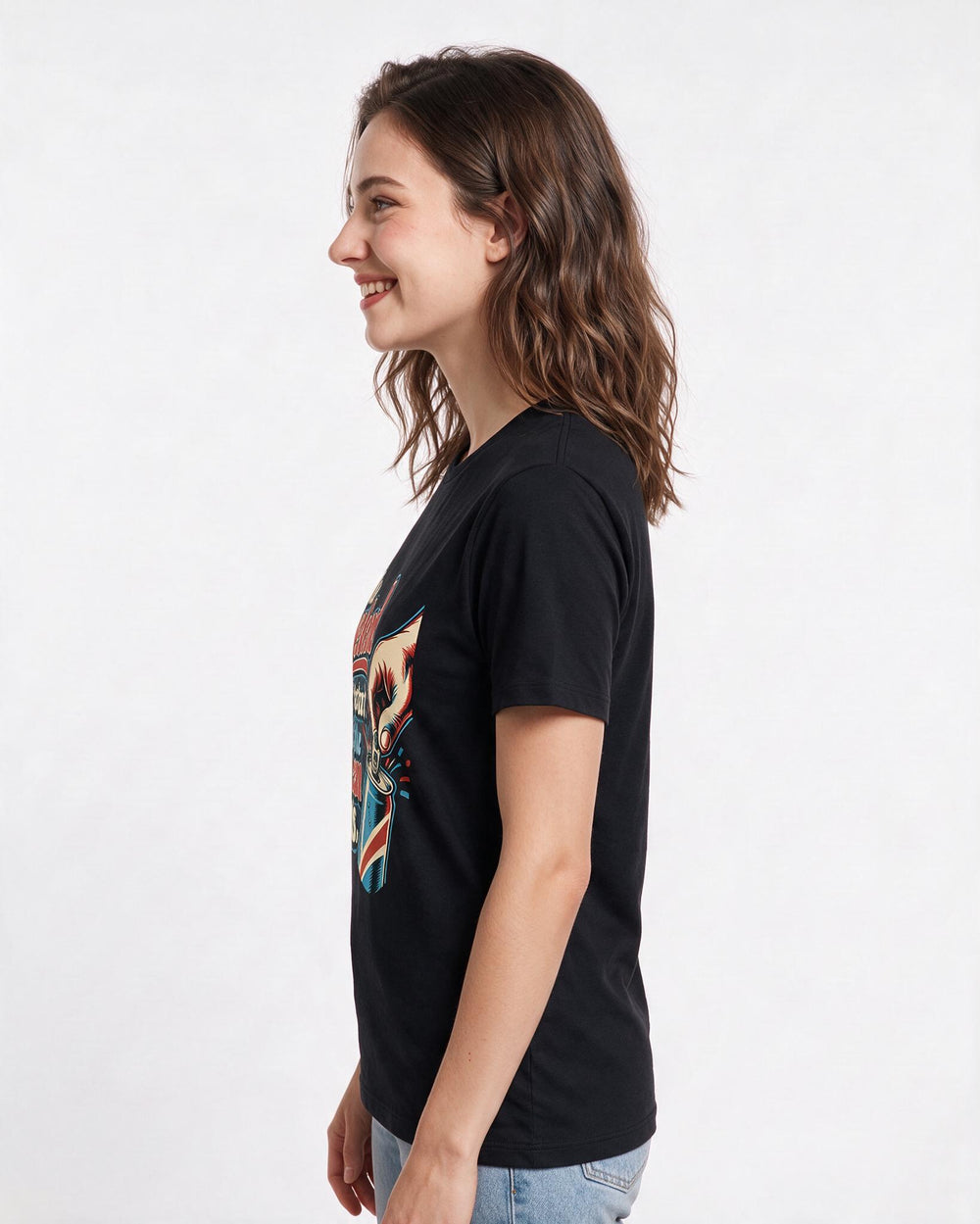Beer Black T-Shirt for Women – Everyday Expression Graphic Tee product image 2