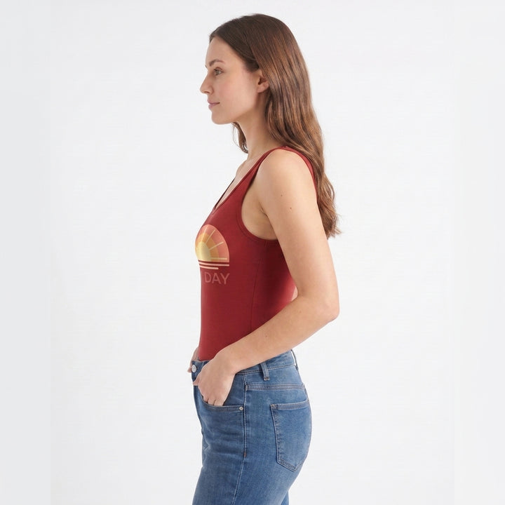 Fresh Start Vibes Sleeveless Tank Bodysuit mockup 2