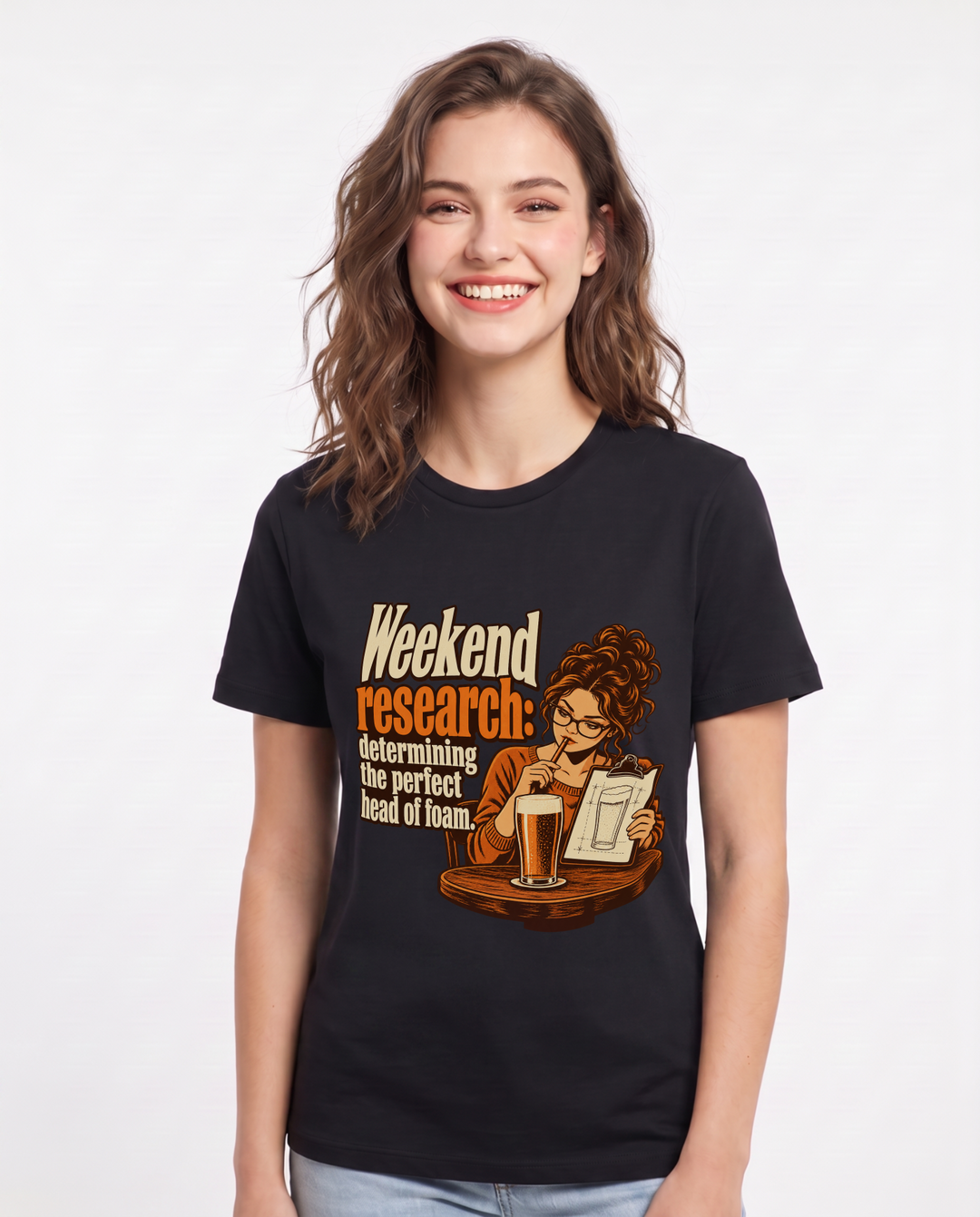 Beer Black T-Shirt for Women – Everyday Expression Graphic Tee product image 3