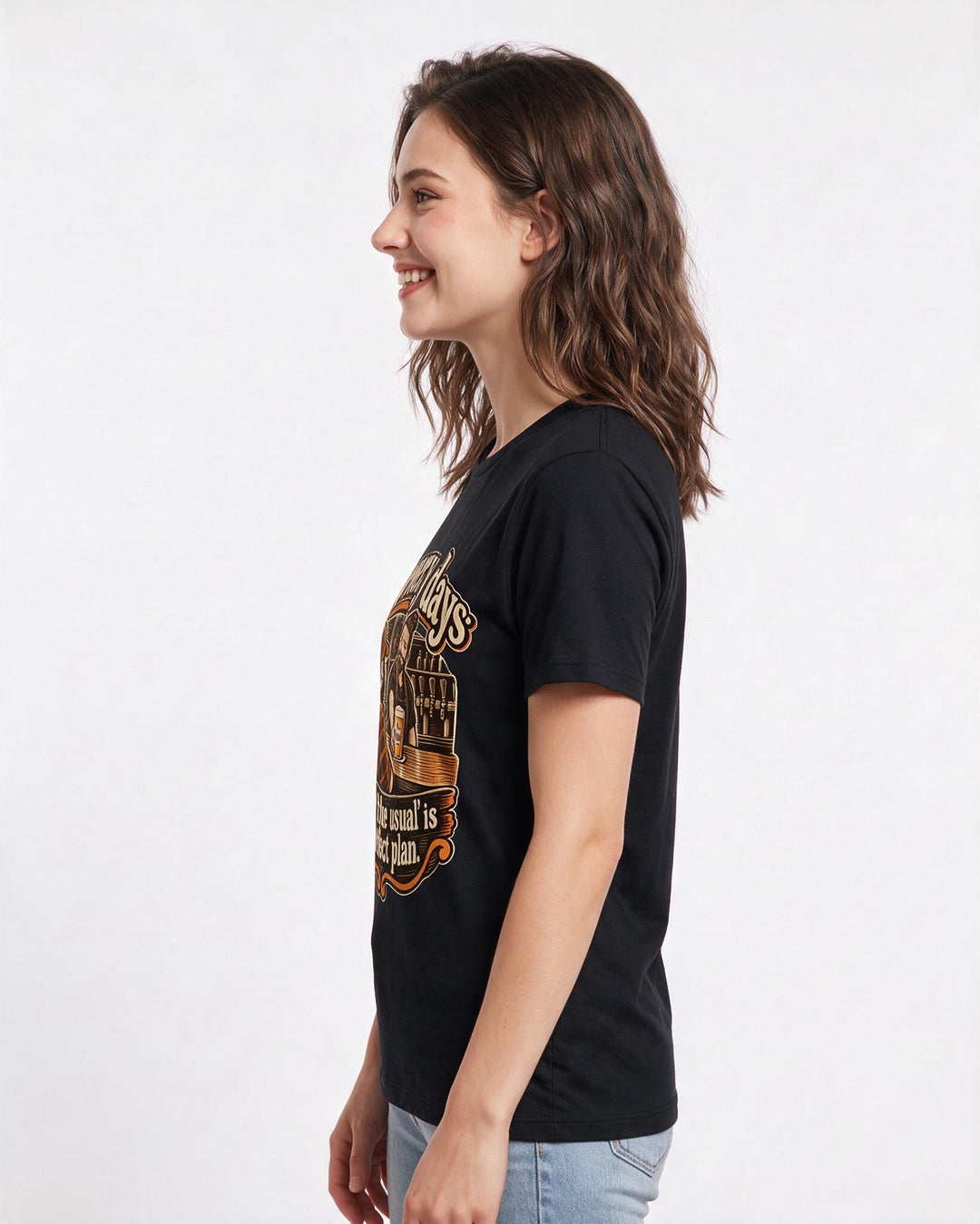 Beer Black T-Shirt for Women – Everyday Expression Graphic Tee product image 2