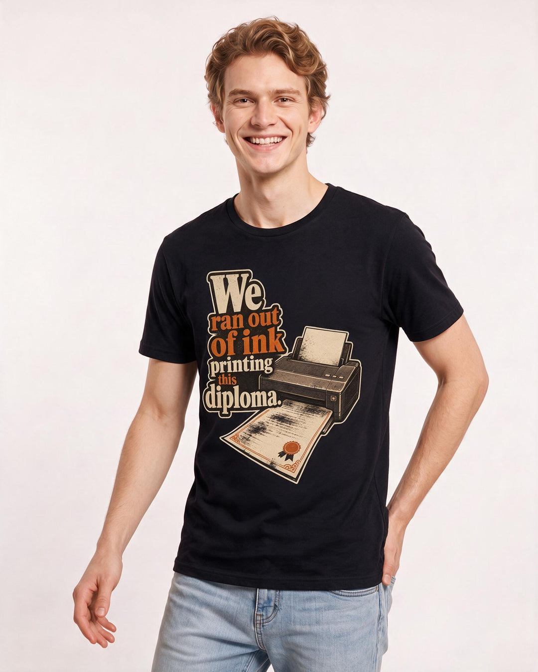 Graduation Black T-Shirt for Men – Everyday Expression Graphic Tee product image 3