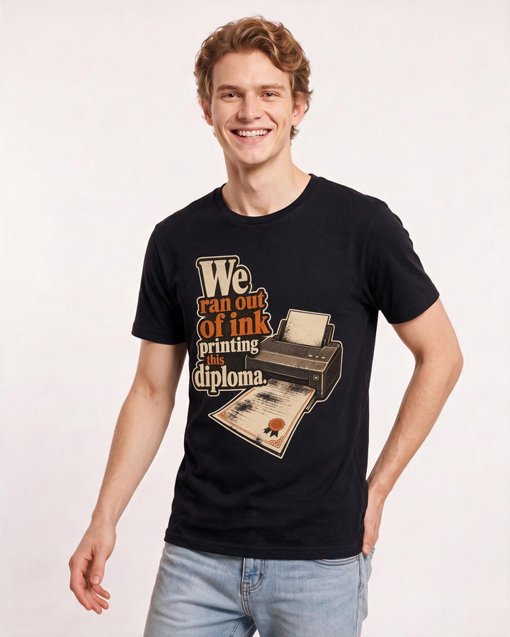 Graduation Black T-Shirt for Men – Everyday Expression Graphic Tee product image 3