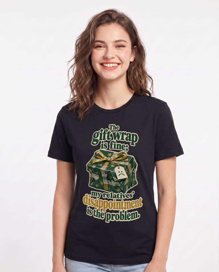 Christmas Black T-Shirt for Women – Holiday Theme Graphic Tee product image 3