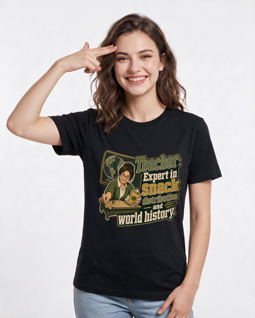 Teacher Black T-Shirt for Women – Everyday Expression Graphic Tee product image 3