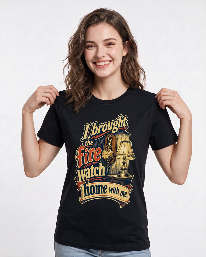 Veteran Women's Black T-Shirt – I brought the fire watch home with me. product image 3