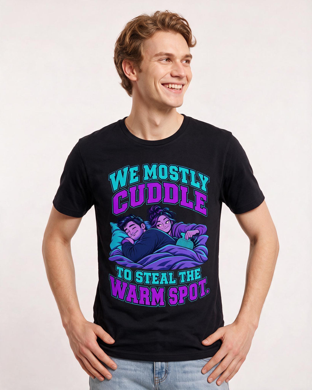 Couples Black T-Shirt for Men – Everyday Expression Graphic Tee product image 1