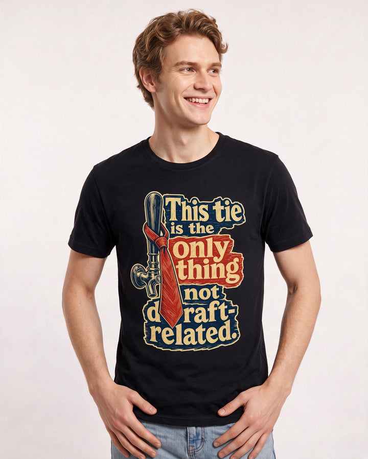 Beer Men's Black T-Shirt – This tie is the only thing not draft-related. product image 3