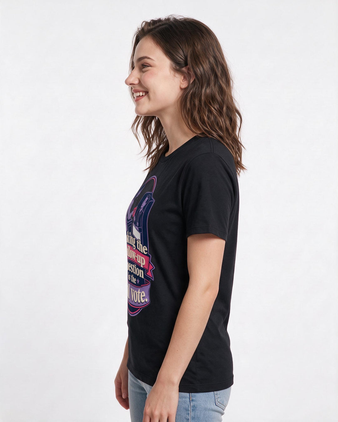 Political Statement Black T-Shirt for Women – Everyday Expression Graphic Tee product image 2