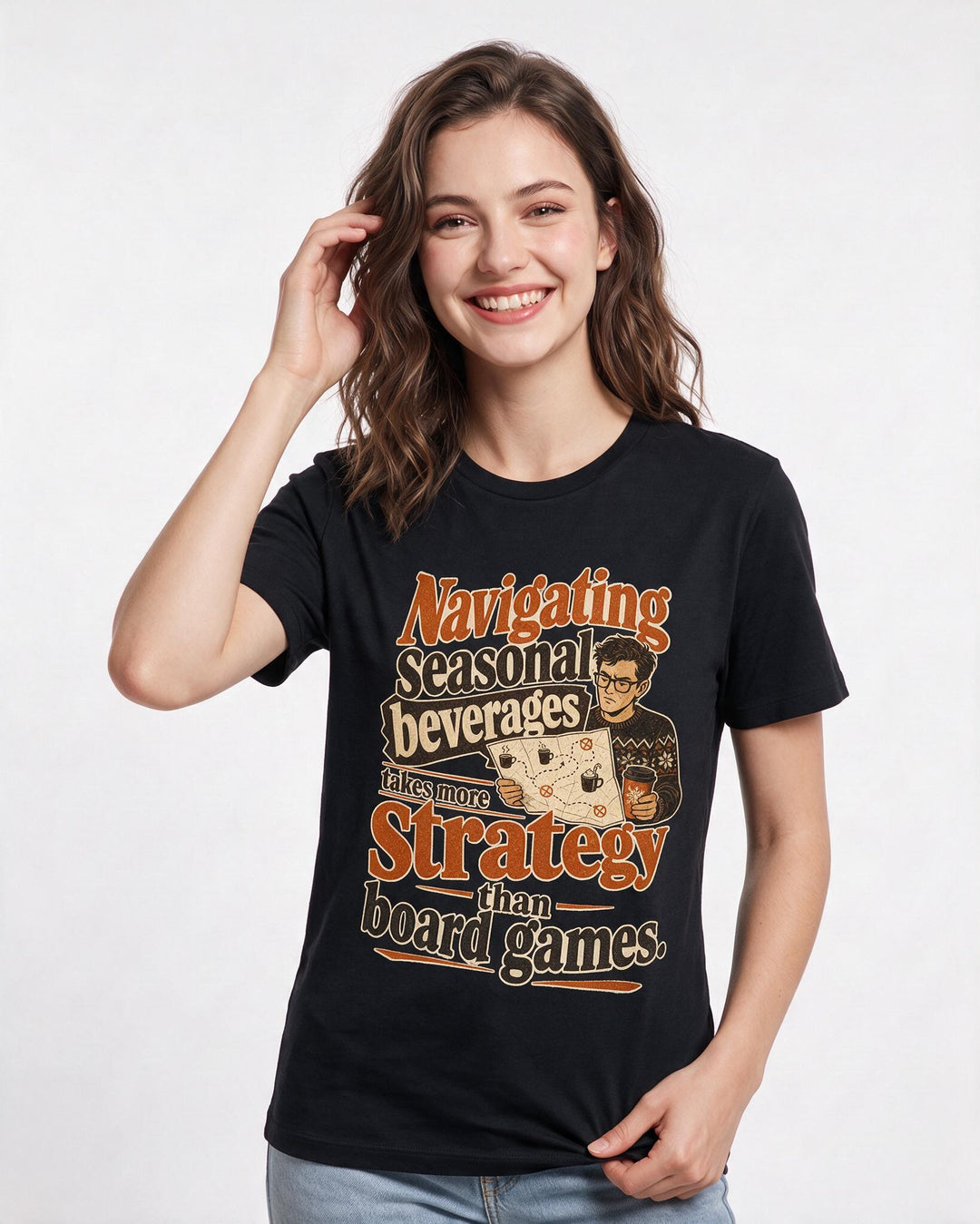 Christmas Black T-Shirt for Women – Holiday Theme Graphic Tee product image 1