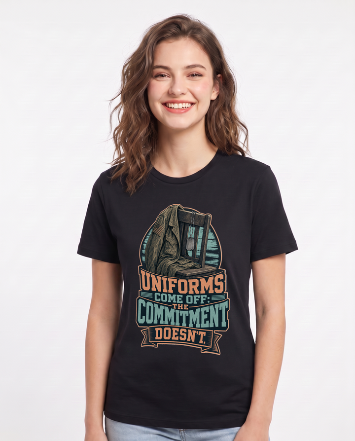 Veteran Black T-Shirt for Women – Everyday Expression Graphic Tee product image 3