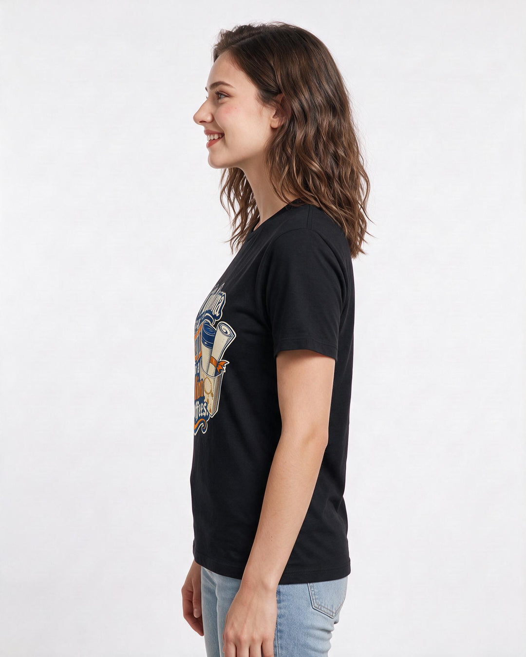 Graduation Black T-Shirt for Women – Everyday Expression Graphic Tee product image 2