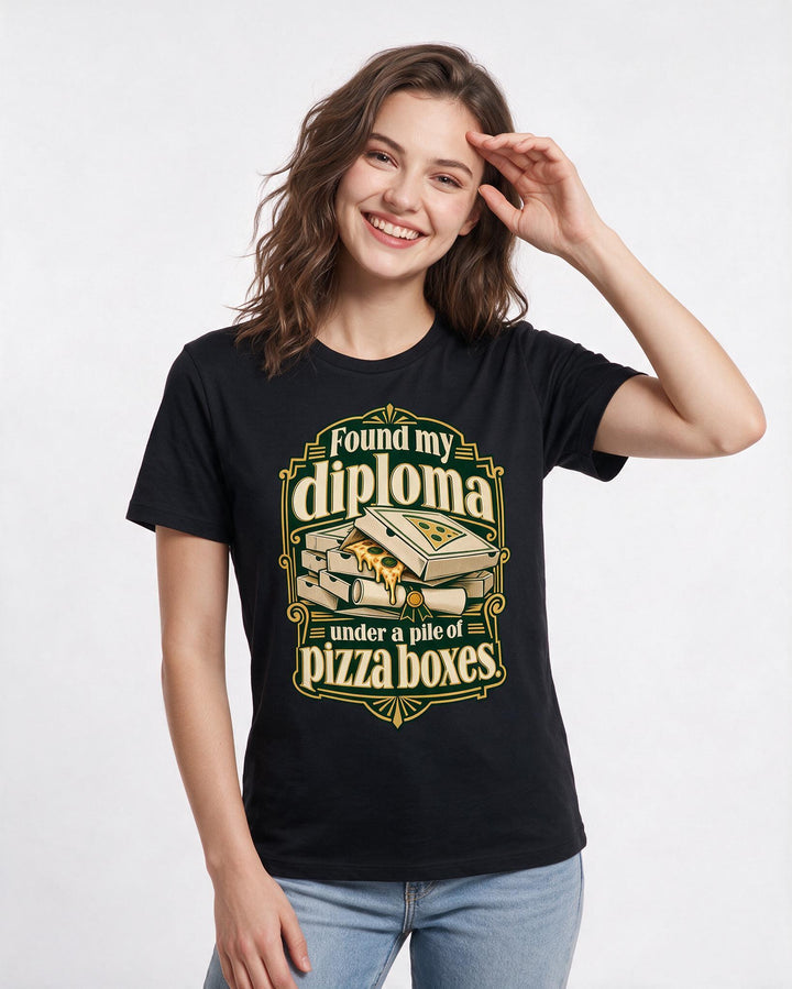 Graduation Black T-Shirt for Women – Everyday Expression Graphic Tee product image 1