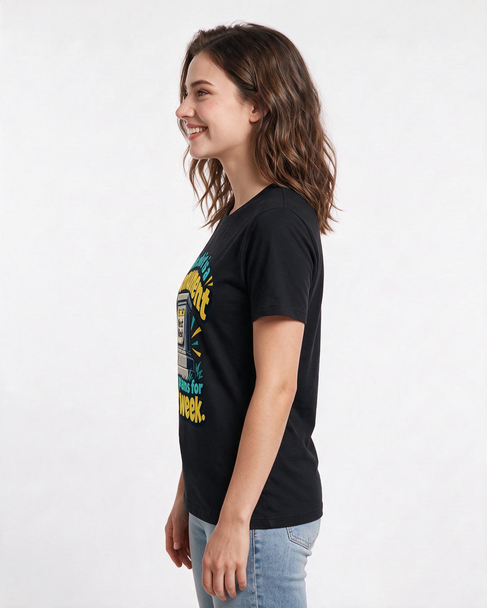 Meme Black T-Shirt for Women – Everyday Expression Graphic Tee product image 2