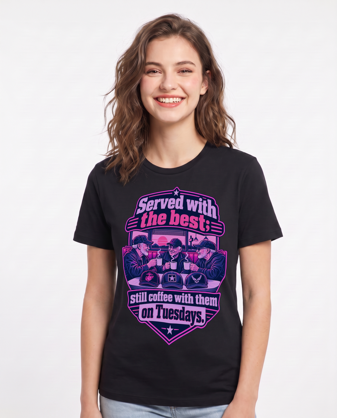 Veteran Black T-Shirt for Women – Everyday Expression Graphic Tee product image 3
