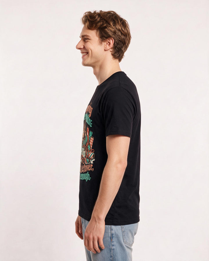 Christmas Black T-Shirt for Men – Holiday Theme Graphic Tee product image 2