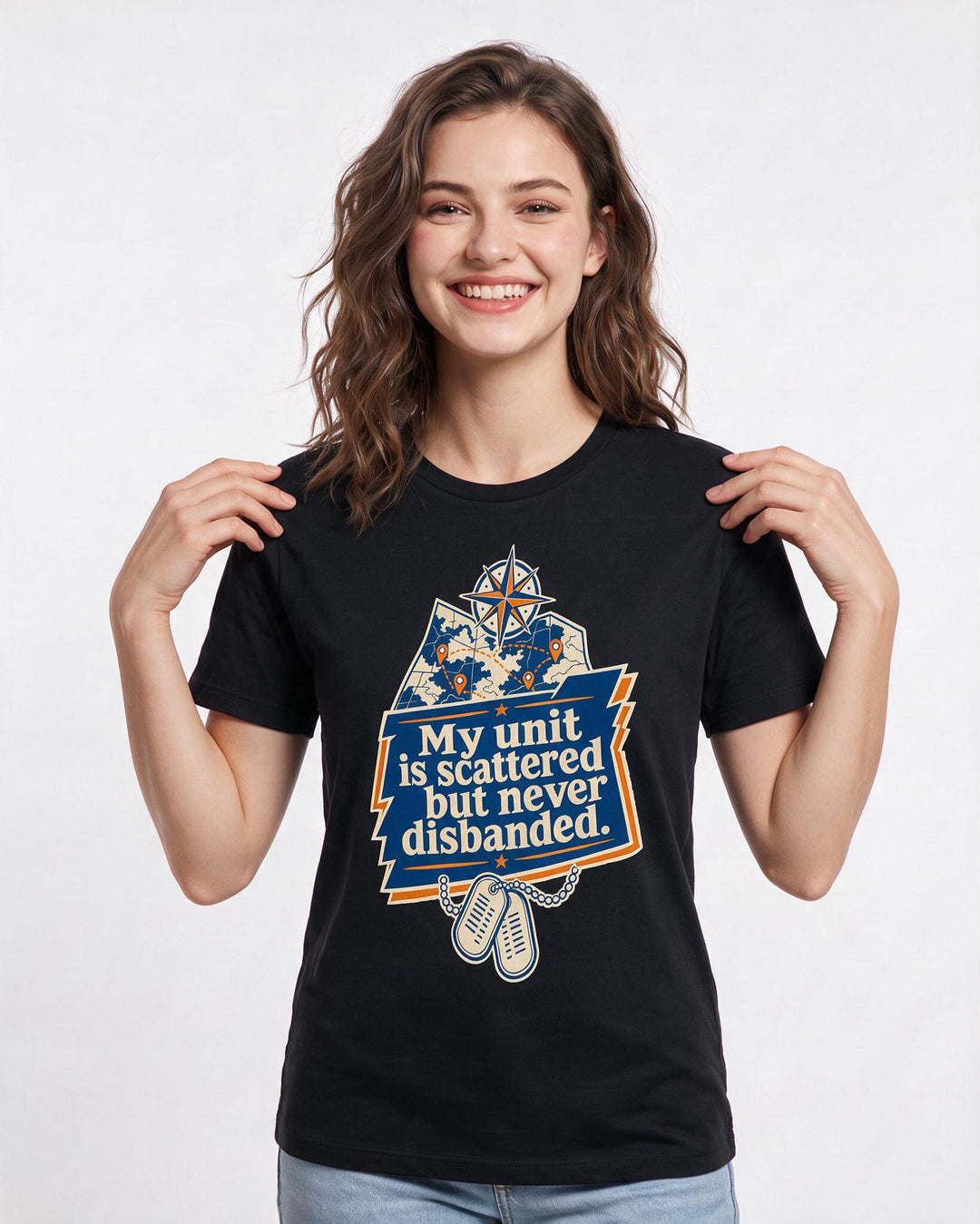 Graphic Women's Black T-Shirt - My unit is scattered but never product image 3