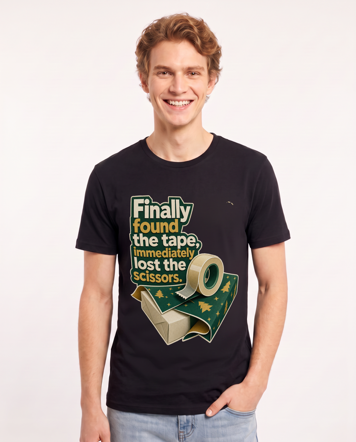 Christmas Black T-Shirt for Men – Holiday Theme Graphic Tee product image 3