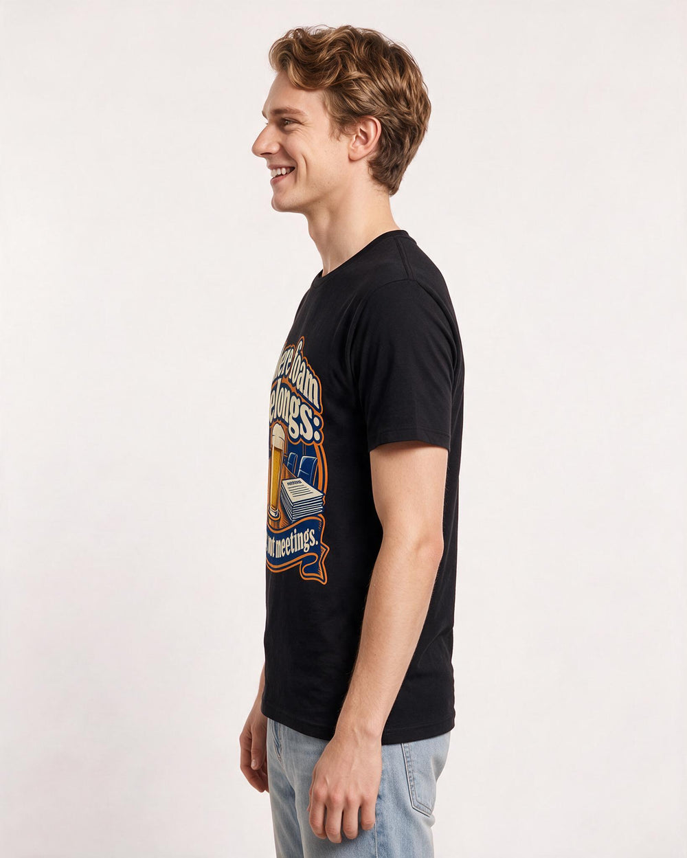 Beer Black T-Shirt for Men – Everyday Expression Graphic Tee product image 2