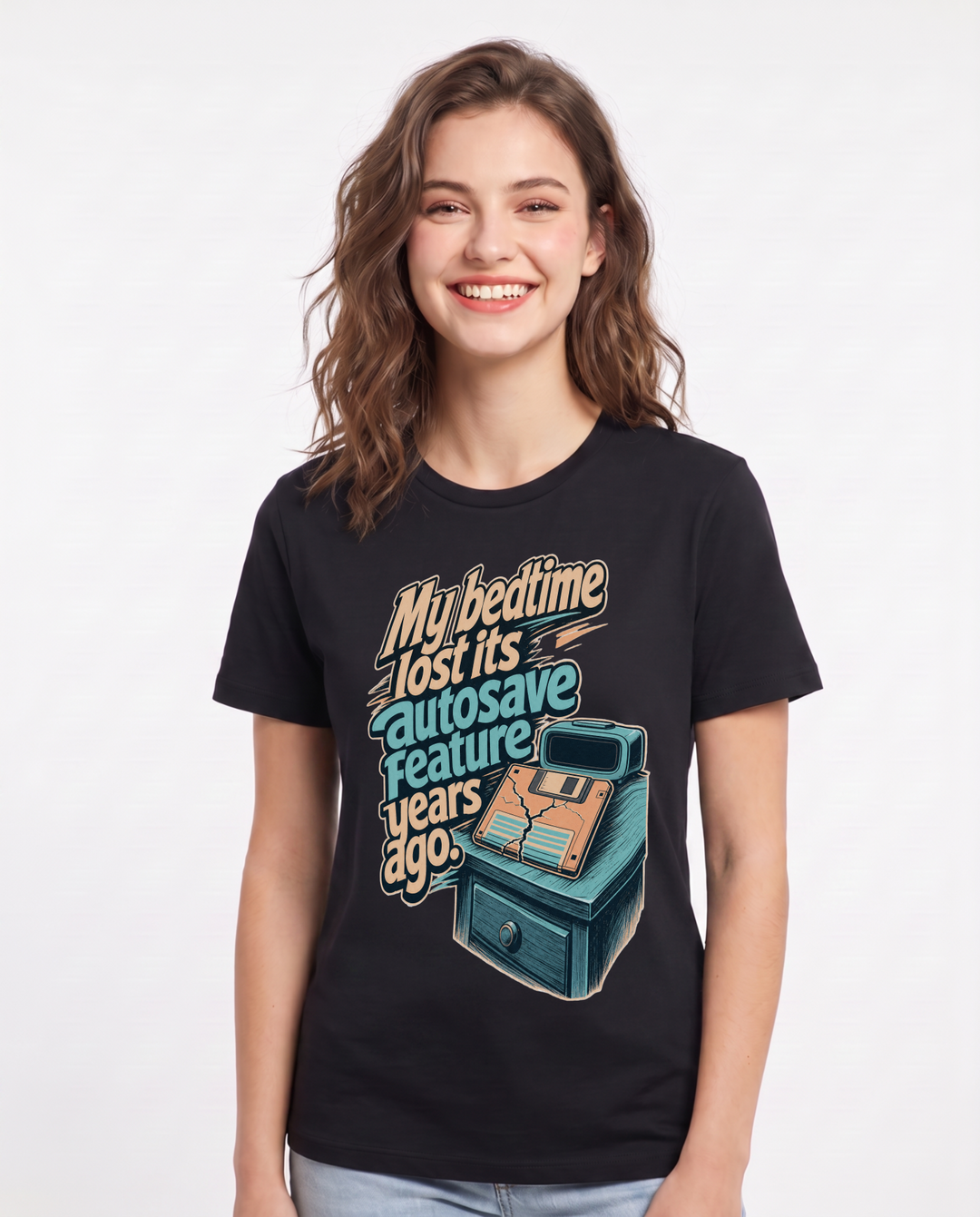 Funny Gaming Women's Black T-Shirt – My bedtime lost its autosave feature years ago. product image 1