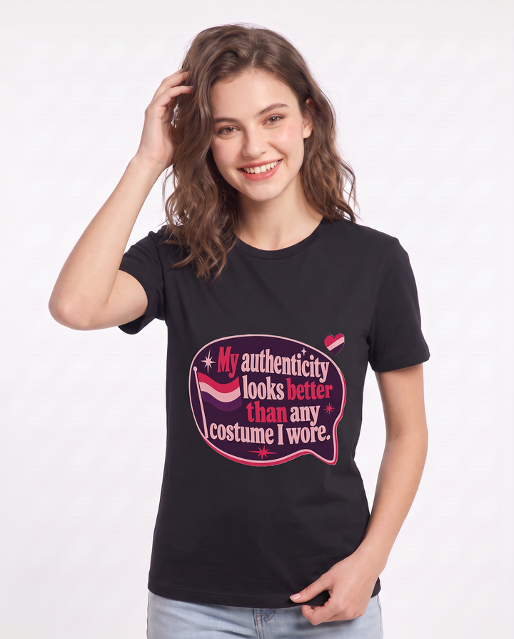 Graphic Women's Black T-Shirt - My authenticity looks better than any product image 3