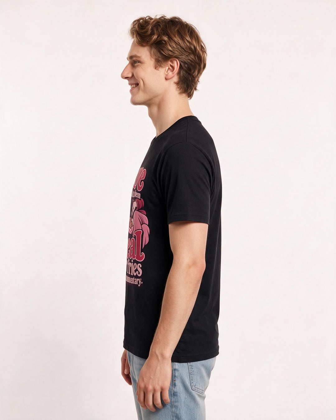 Couples Black T-Shirt for Men – Everyday Expression Graphic Tee product image 2