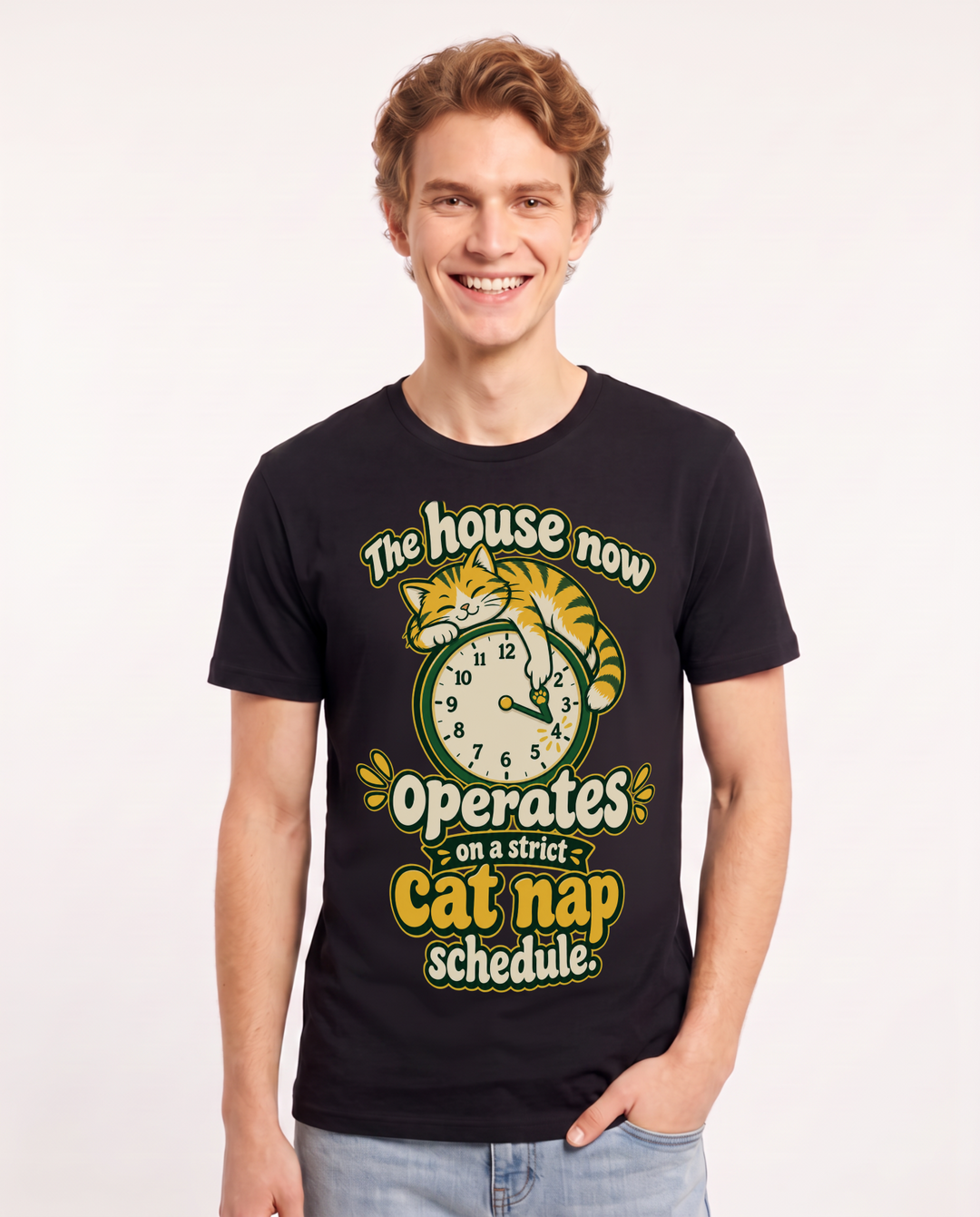 Cat Lover Black T-Shirt for Men – Everyday Expression Graphic Tee product image 3