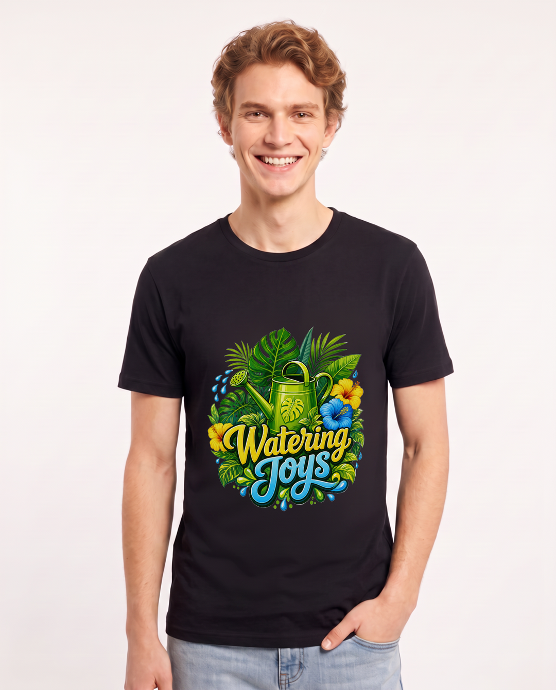 Watering Joys Men's Black T-Shirt product image 2
