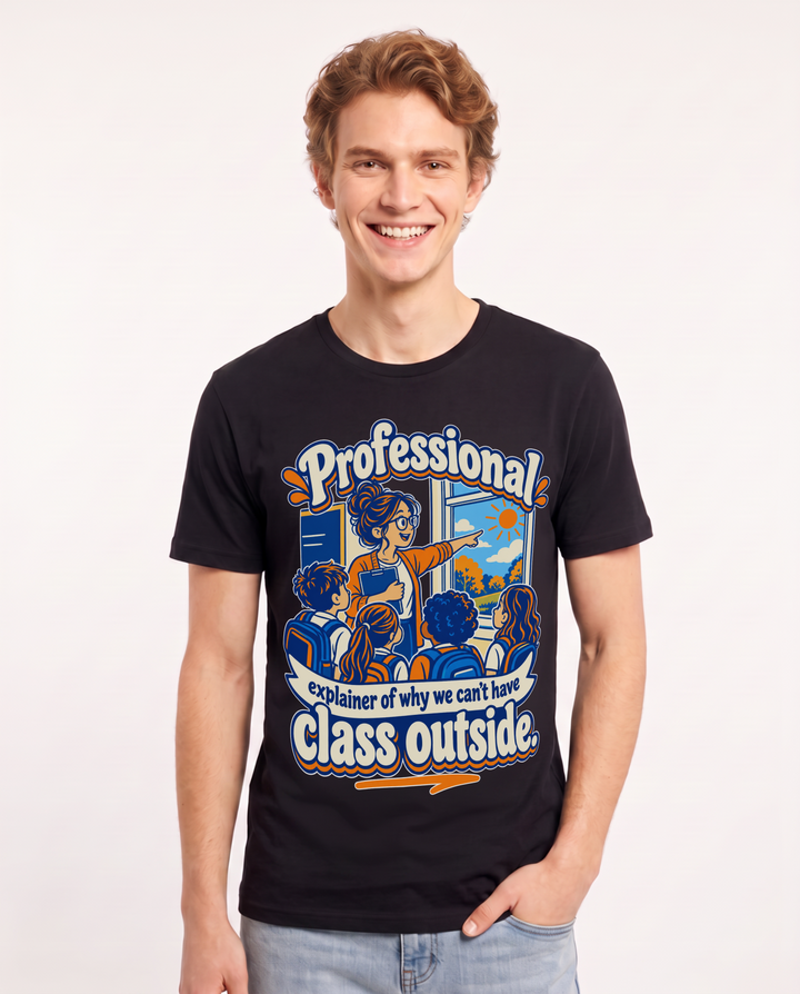 Teacher Black T-Shirt for Men – Everyday Expression Graphic Tee product image 3