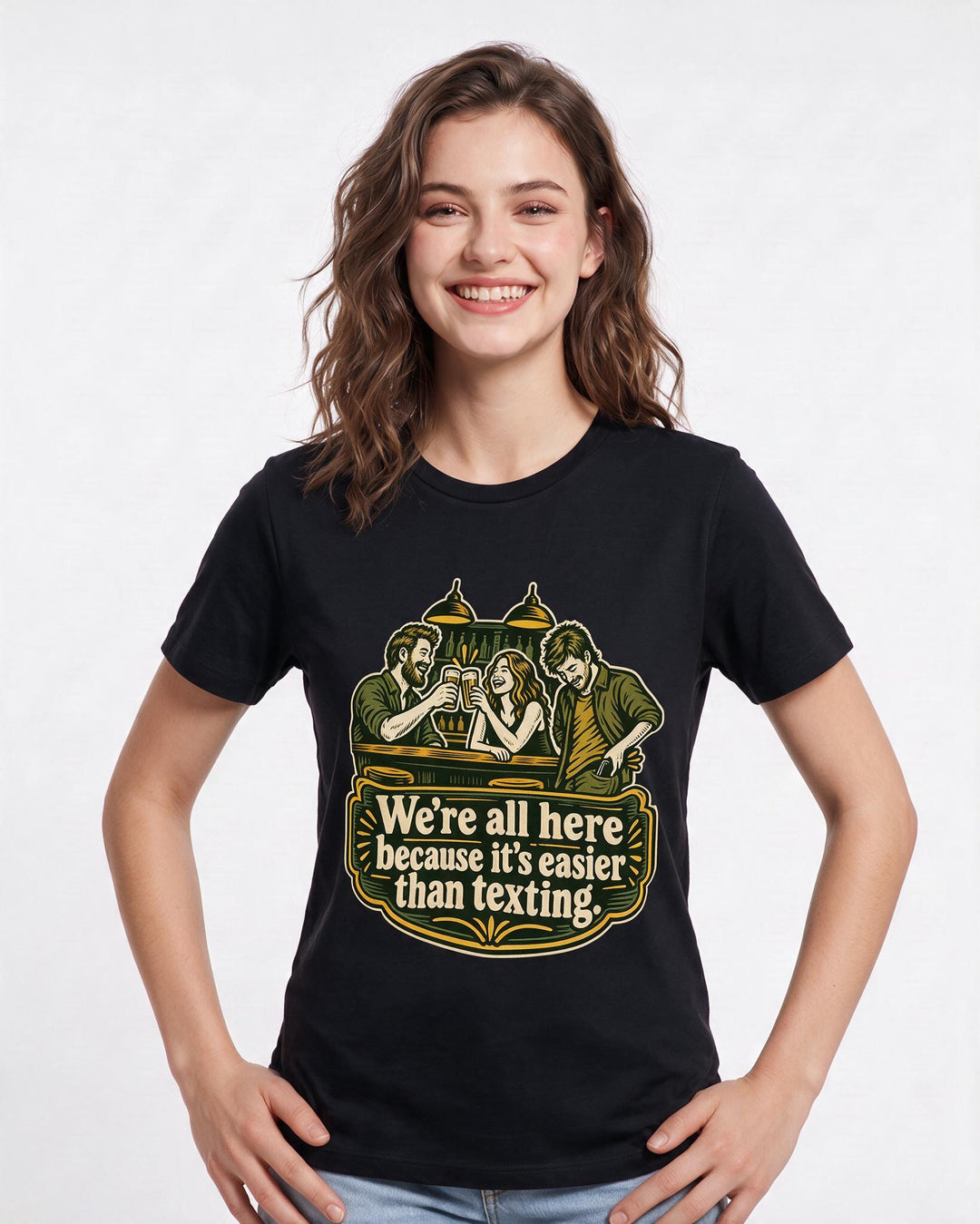 Beer Black T-Shirt for Women – Everyday Expression Graphic Tee product image 1