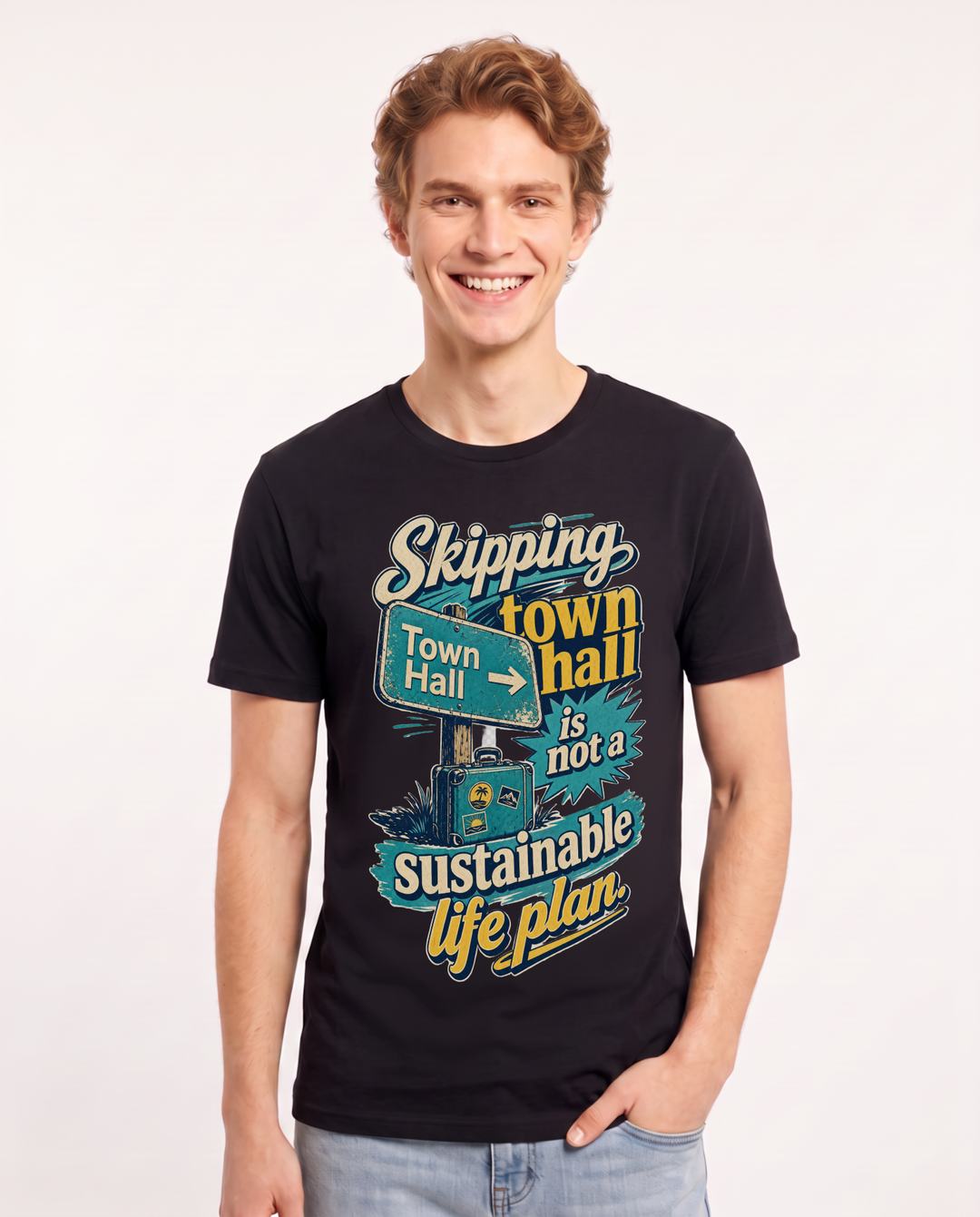 Political Statement Black T-Shirt for Men – Everyday Expression Graphic Tee product image 1