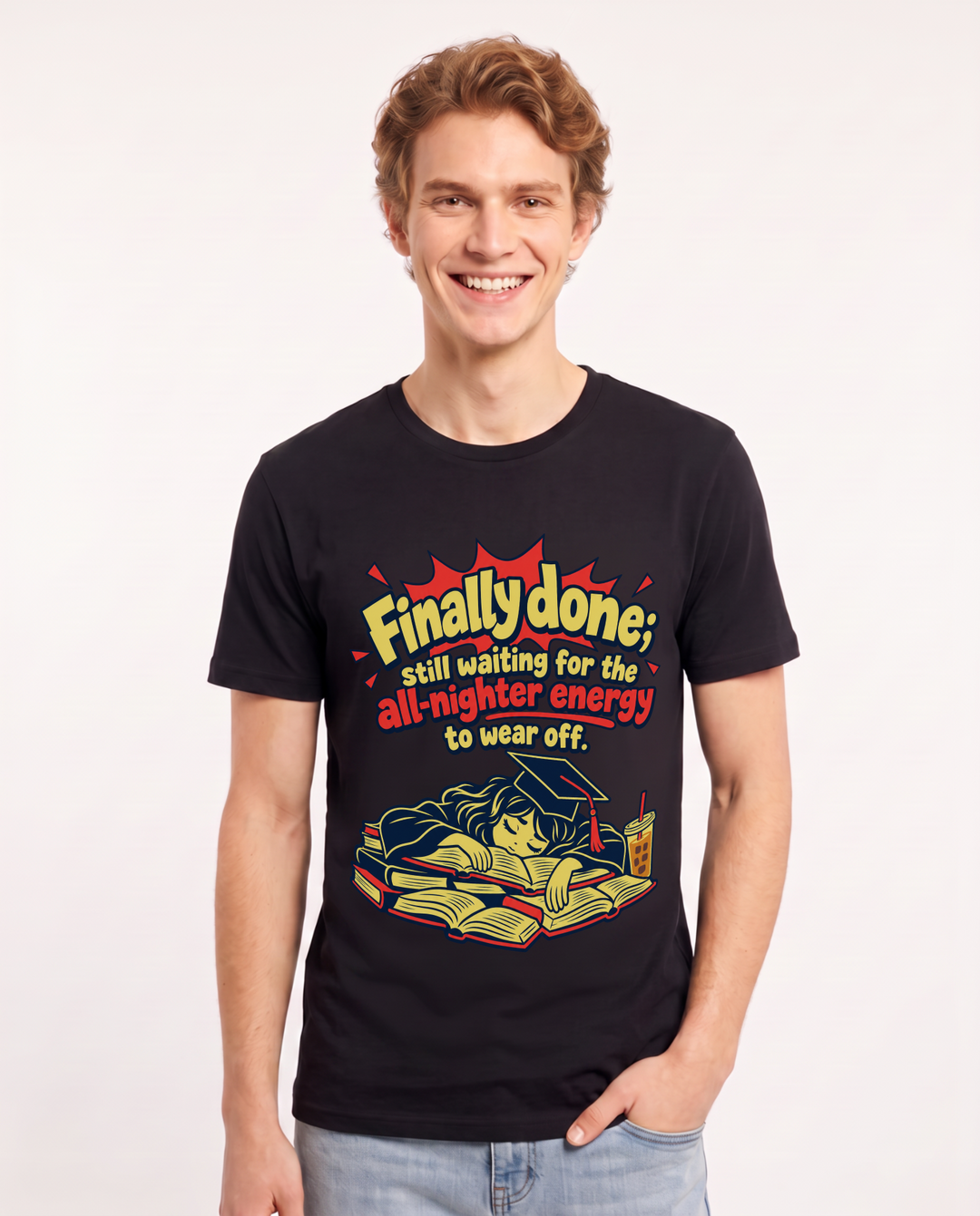 Graduation Black T-Shirt for Men – Everyday Expression Graphic Tee product image 3