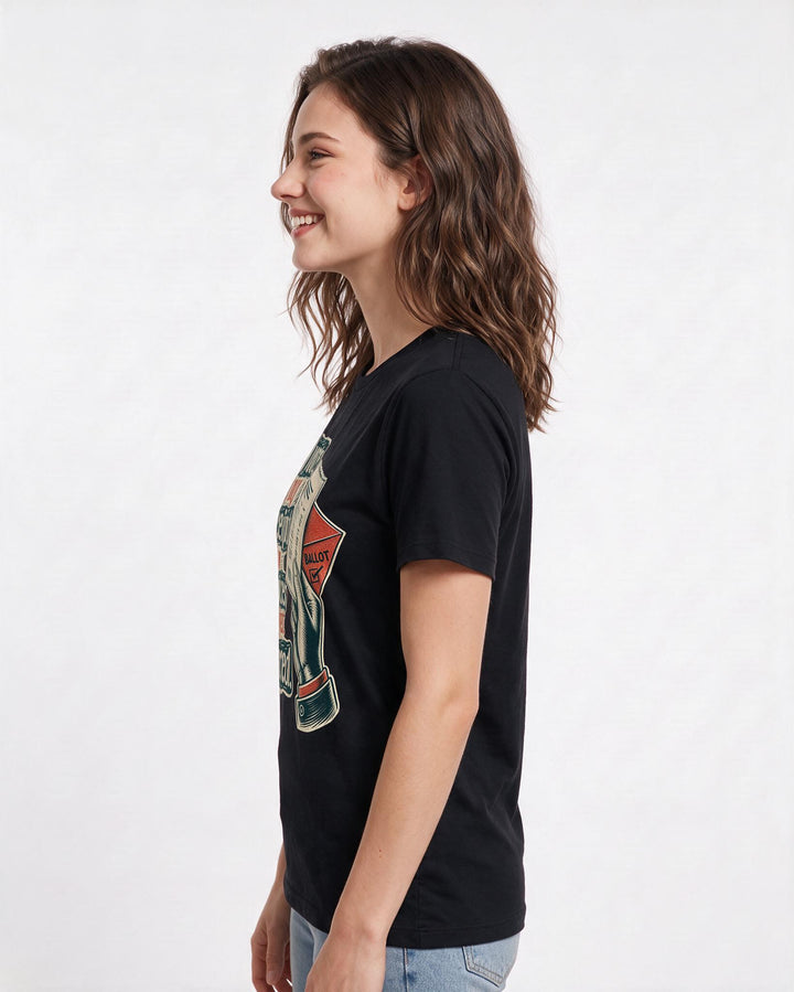 Political Statement Black T-Shirt for Women – Everyday Expression Graphic Tee product image 2