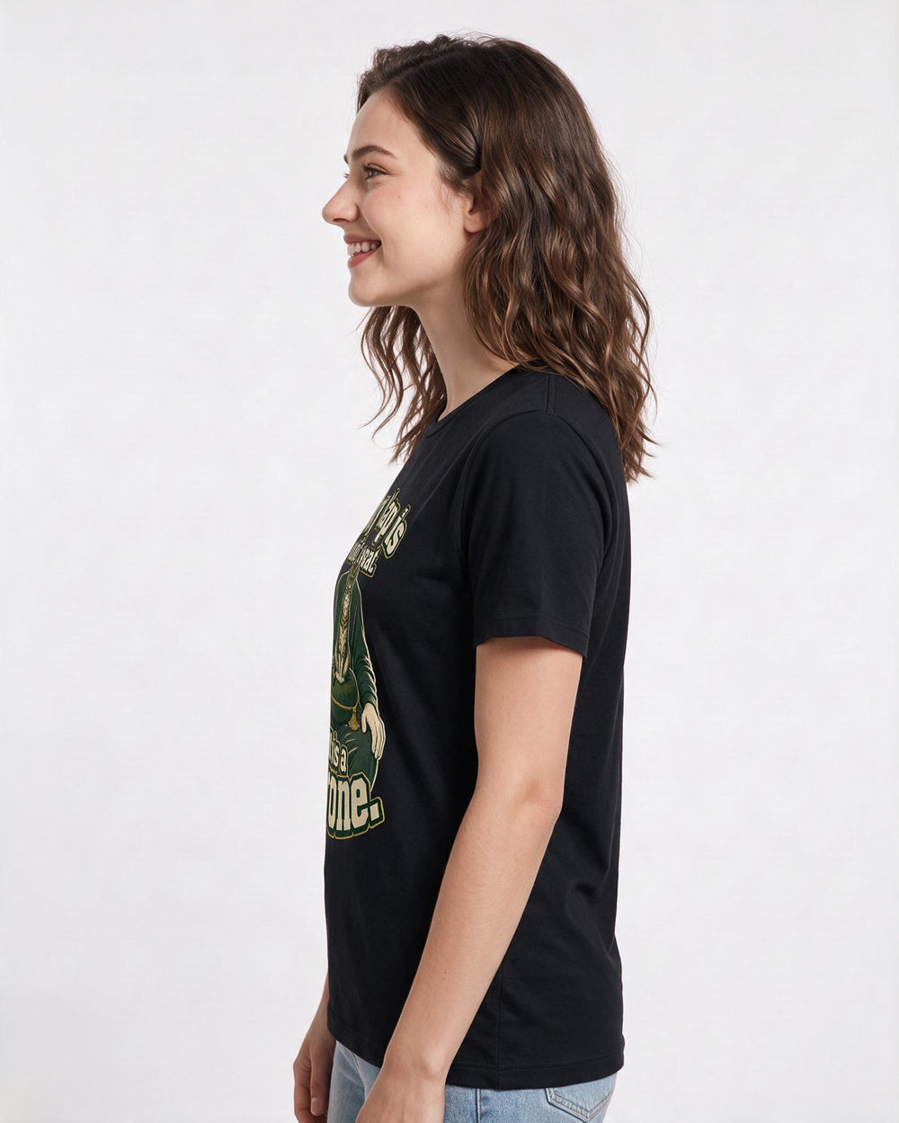 Cat Lover Women's Black T-Shirt – My lap is not a seat. It is a throne. product image 2