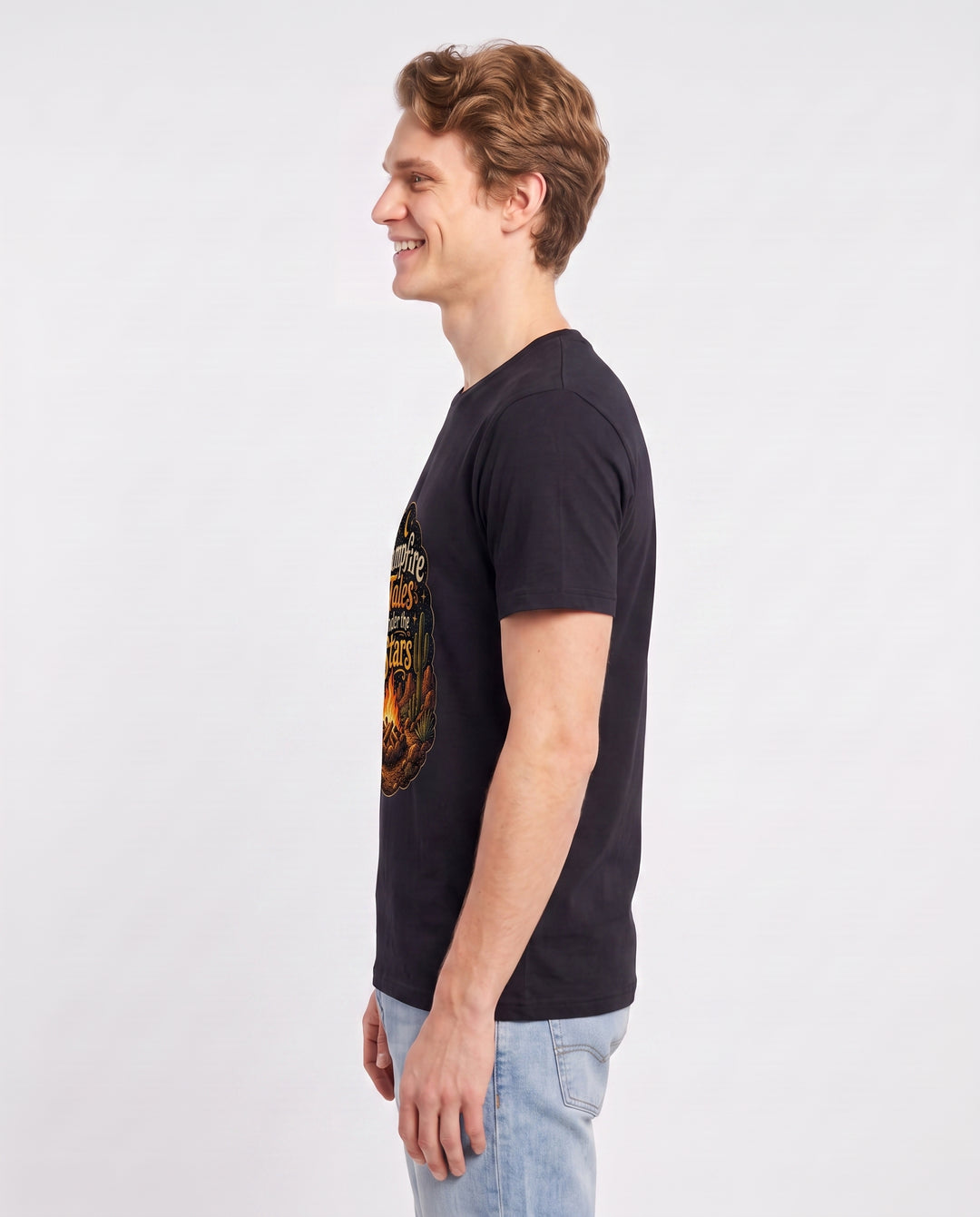 Campfire Tales Under the Stars Men's Black T-Shirt product image 3