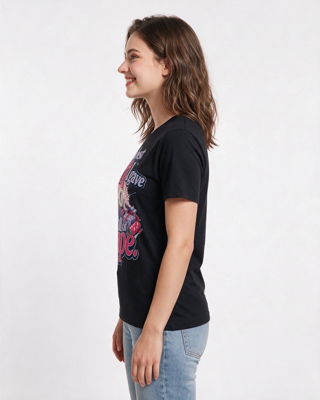 Christmas Black T-Shirt for Women – Holiday Theme Graphic Tee product image 2