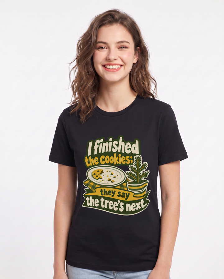 Christmas Black T-Shirt for Women – Holiday Theme Graphic Tee product image 3