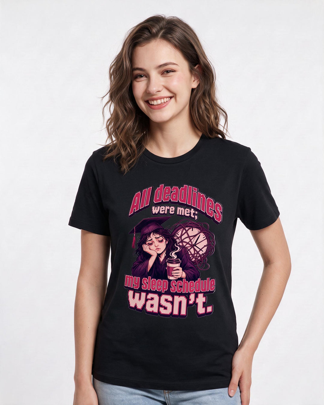 Graduation Black T-Shirt for Women – Everyday Expression Graphic Tee product image 3