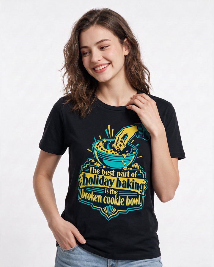 Christmas Black T-Shirt for Women – Holiday Theme Graphic Tee product image 1