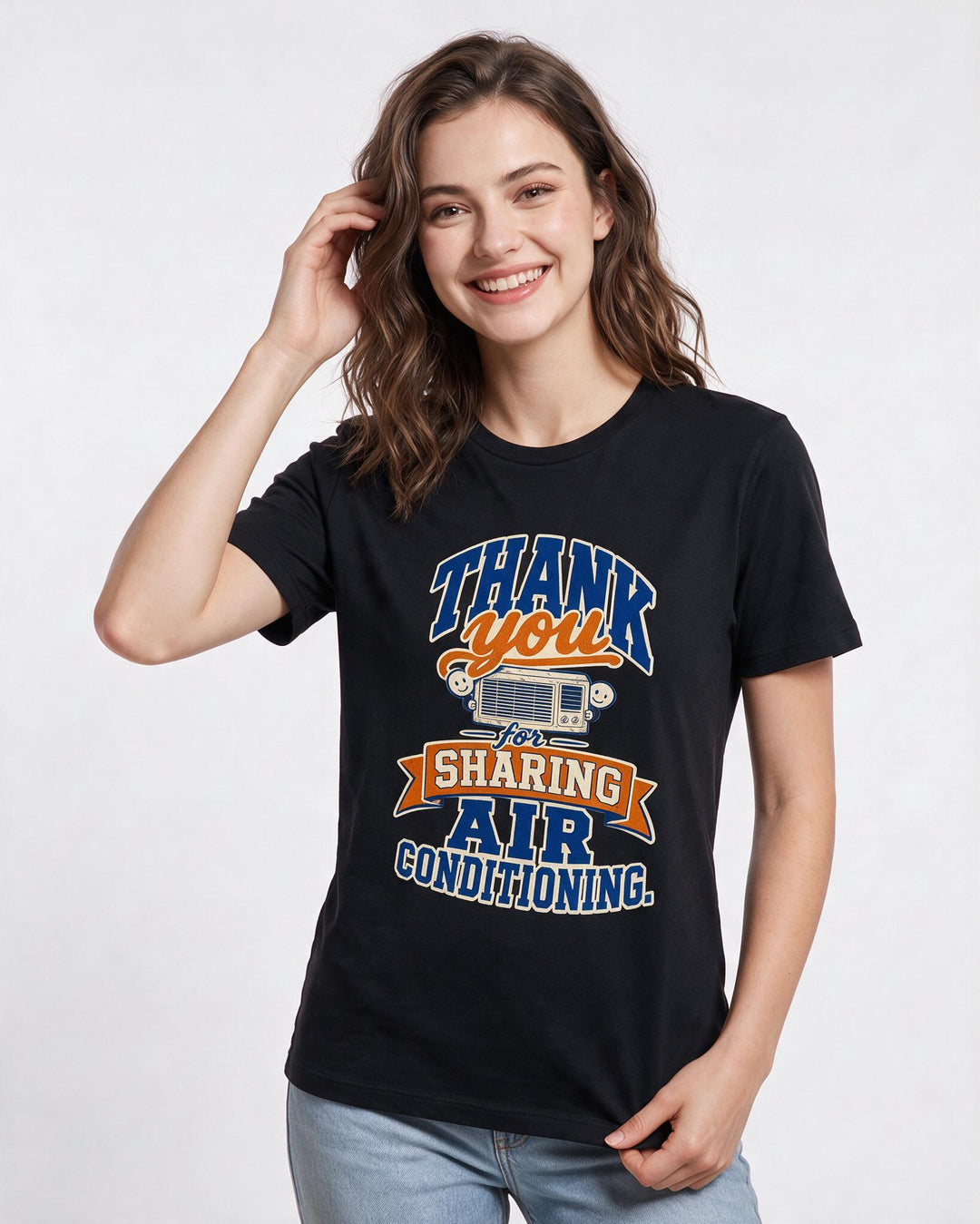 Couples Black T-Shirt for Women – Everyday Expression Graphic Tee product image 3