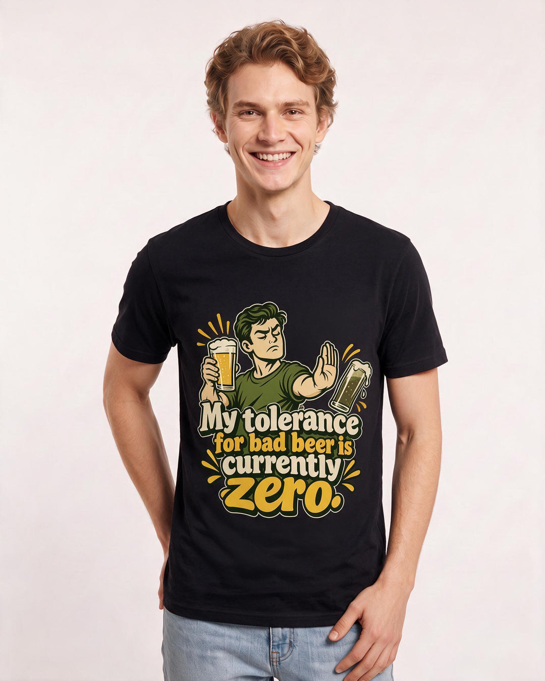 Beer Black T-Shirt for Men – Everyday Expression Graphic Tee product image 1