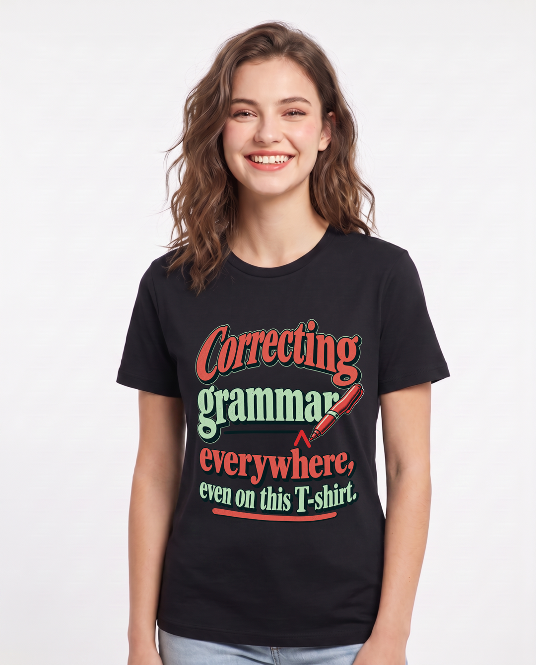 Teacher Black T-Shirt for Women – Everyday Expression Graphic Tee product image 3