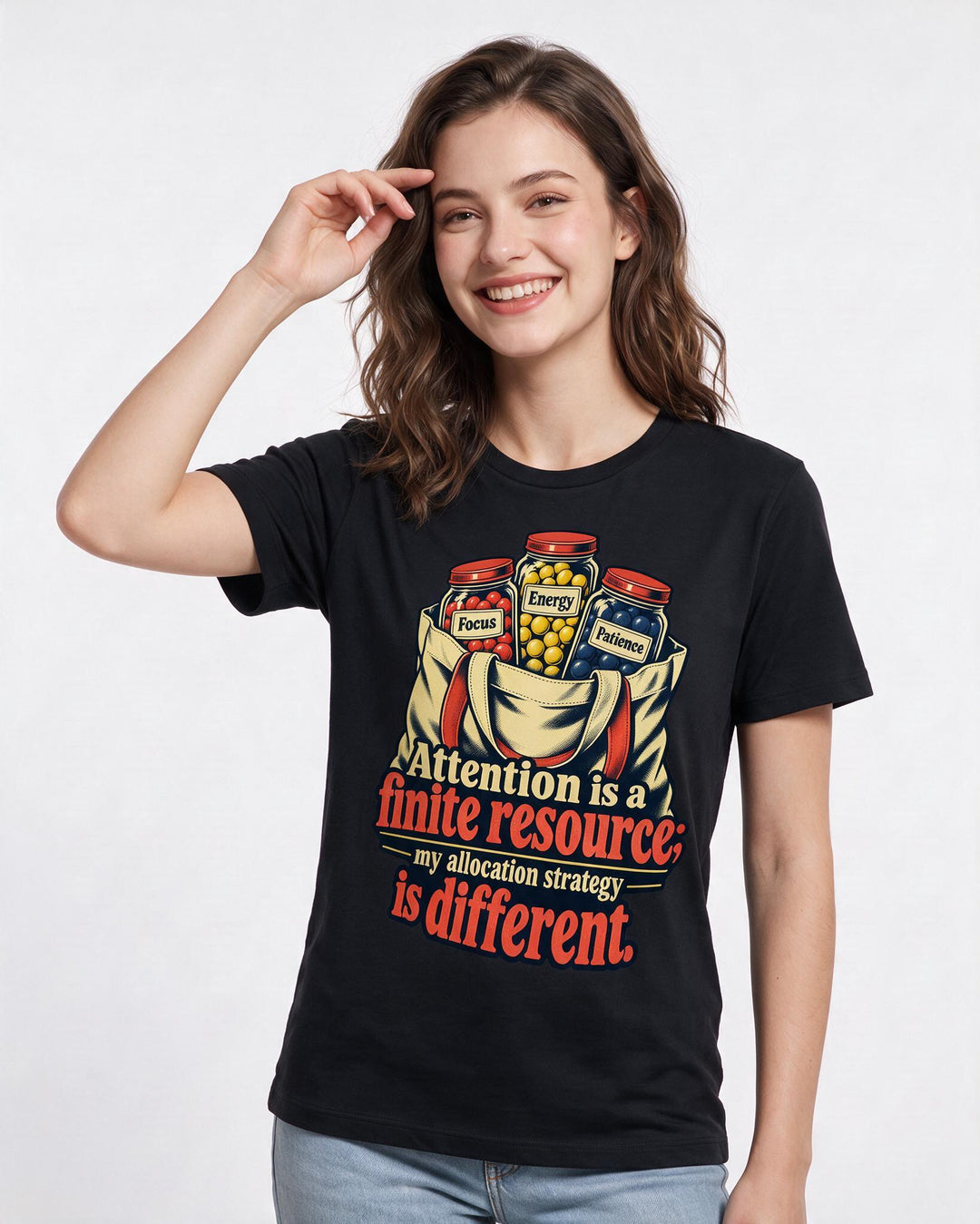 Neurodiversity Black T-Shirt for Women – Everyday Expression Graphic Tee product image 1