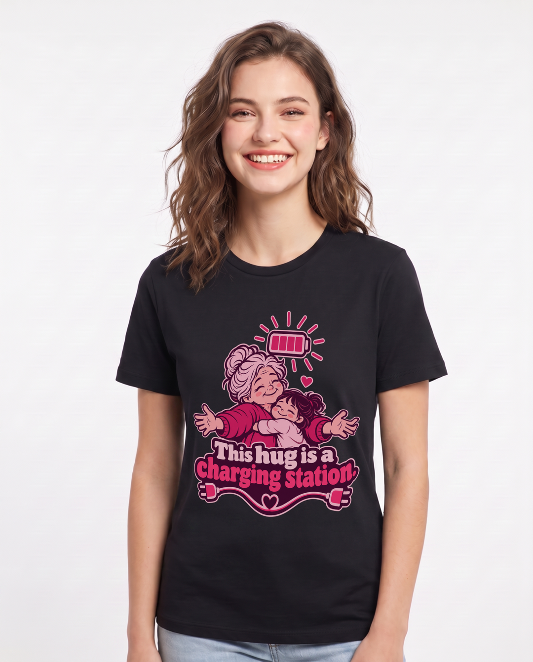 Grandparent Black T-Shirt for Women – Everyday Expression Graphic Tee product image 3