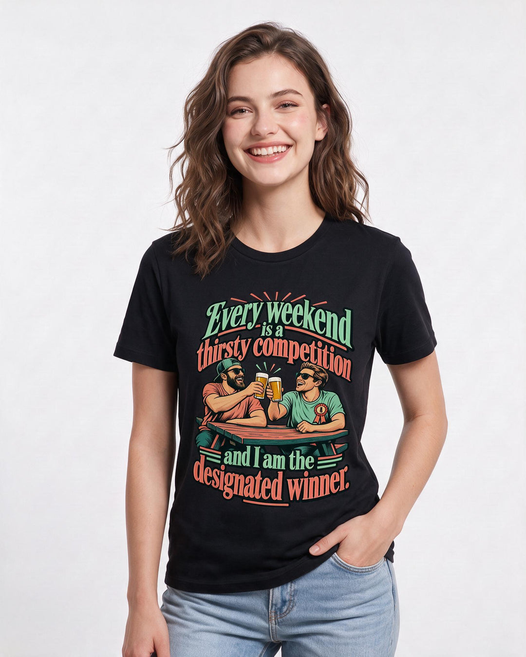 Beer Black T-Shirt for Women – Everyday Expression Graphic Tee product image 1