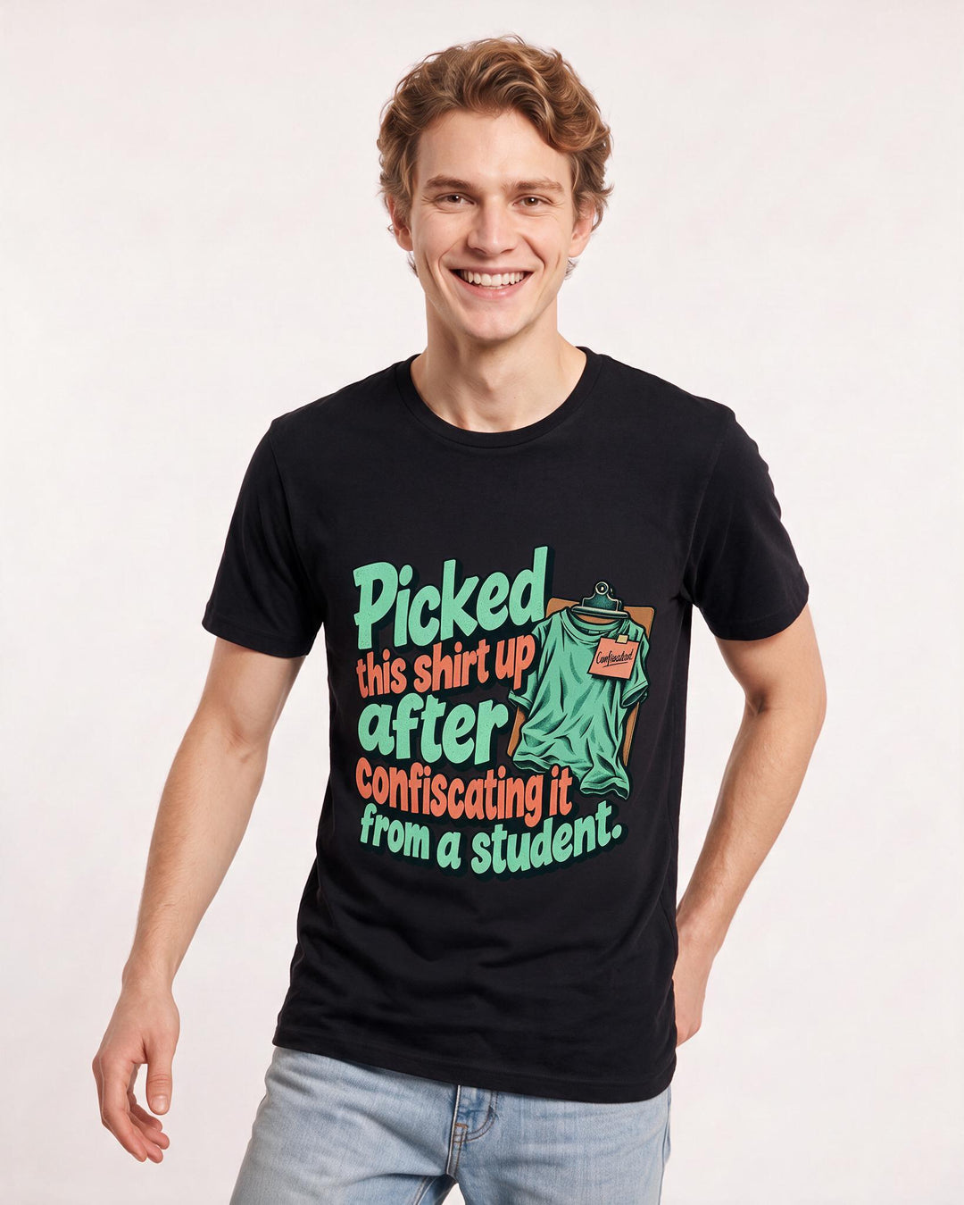 Teacher Black T-Shirt for Men – Everyday Expression Graphic Tee product image 1