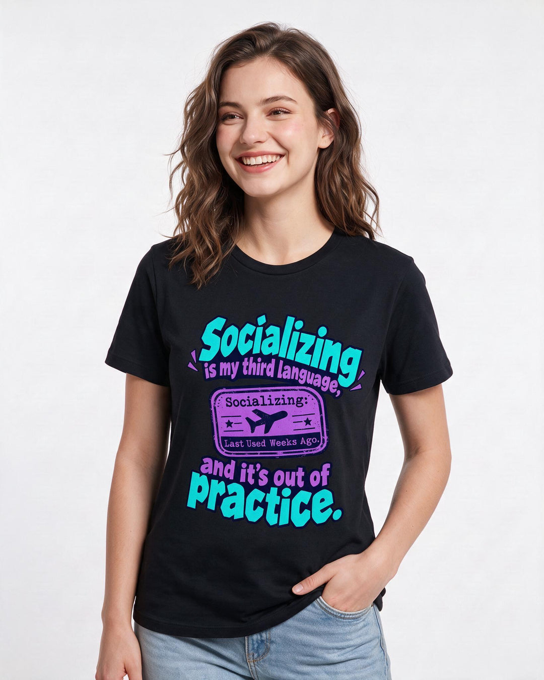 Neurodiversity Black T-Shirt for Women – Everyday Expression Graphic Tee product image 1